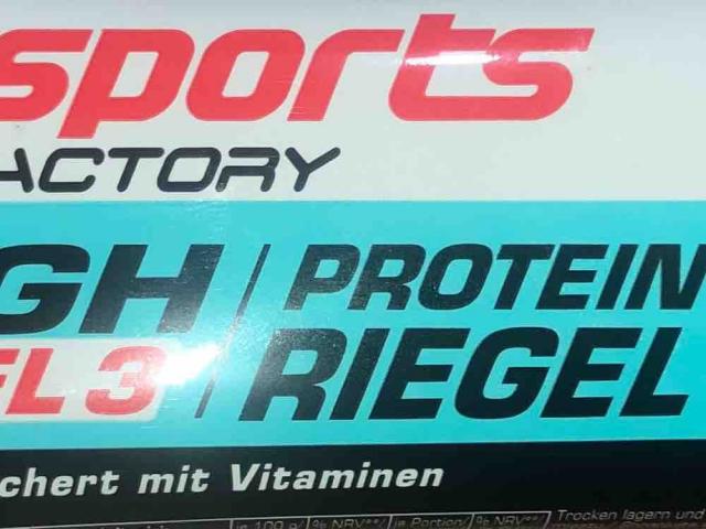 Sports Factory High Level 3 Protein Riegel, Kokos by VLB | Hochgeladen von: VLB