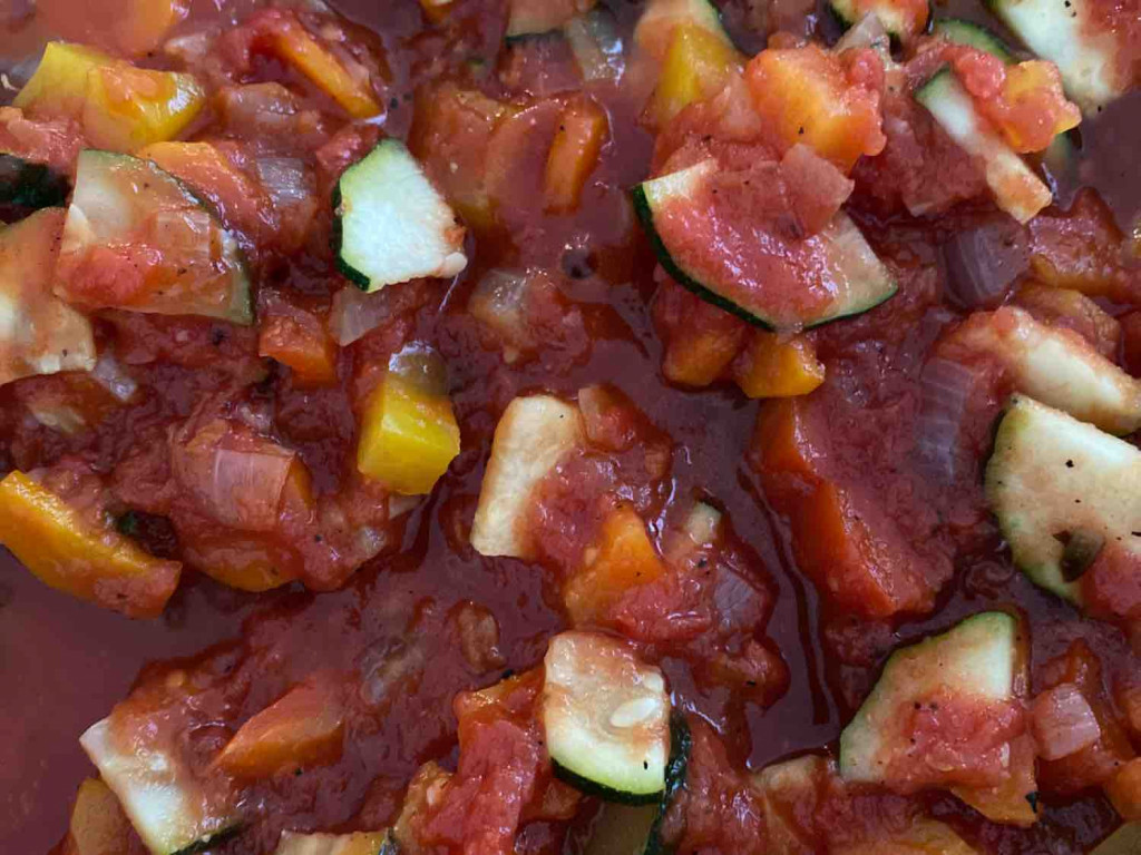 Gemüse mit Tomatensauce, Paprika, Zwiebeln, Karotte, Zucchini vo | Hochgeladen von: wolfi2010