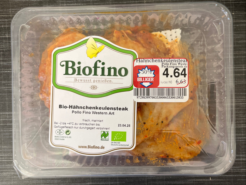 Biofino (Bio-Hähnchenkeulensteak), Pollo fino Western Art von jo | Hochgeladen von: johannkoch89 Biofino (Bio-Hähnchenkeulensteak), Pollo fino Western Art von jo | Hochgeladen von: johannkoch89