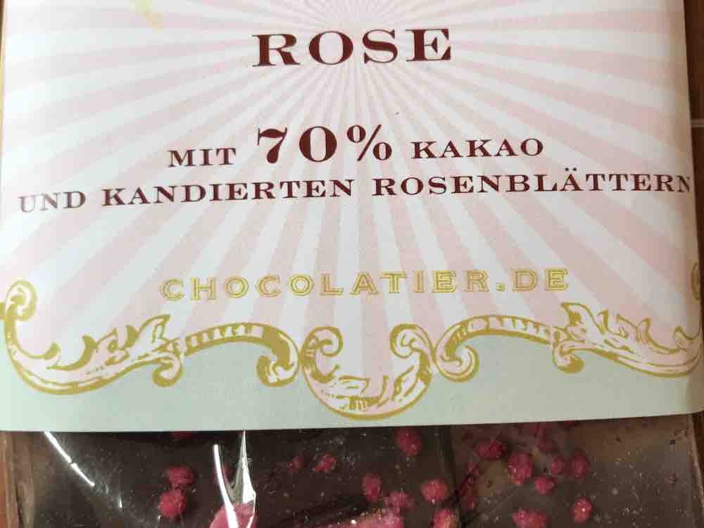 Rose - Zartbitterschokolade, 70% Kakao, 10% Rosenblütemblätter v | Hochgeladen von: Gspeedy