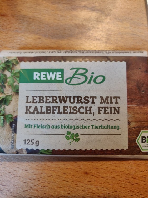 Rewe Bio Leberwurst mit Kalbfleisch, fein, mit Fleisch aus biolo | Hochgeladen von: walliwolf