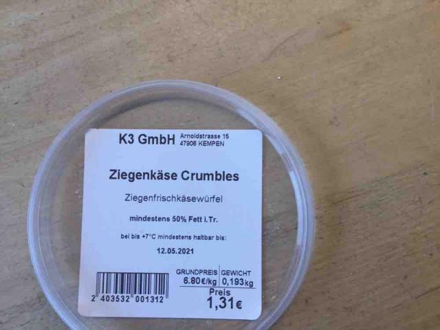 Ziegenkäse, Crumbles von uspliethoff | Hochgeladen von: uspliethoff