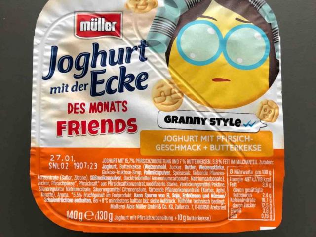 Joghurt mit der Ecke des Monats Friends, Joghurt mit Pfirsich-Ge | Hochgeladen von: Themetzsch