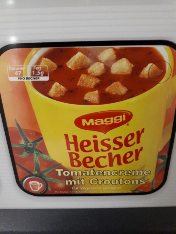 Heisser Becher, Tomatencremesuppe mit Croutons von Mao75 | Hochgeladen von: Mao75