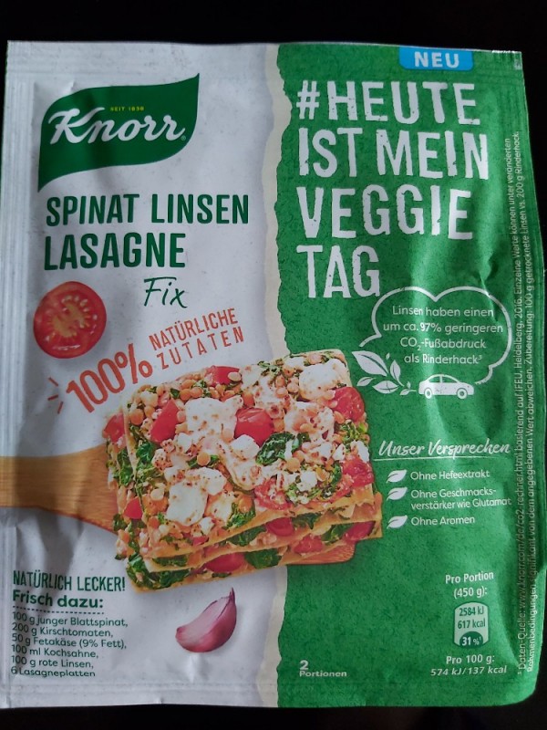 Knorr Fix Spinat Linsen Lasagne von Rolli88 | Hochgeladen von: Rolli88
