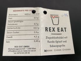 Rex Eat: Ziegenkäseknödel mit Rucola-Spinat und Schmorpaprik | Hochgeladen von: chriger