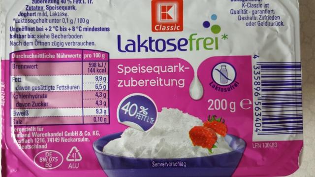 Speisequark-Zubereutung, 40% Fett i. Tr. laktosefrei  | Hochgeladen von: Dreja