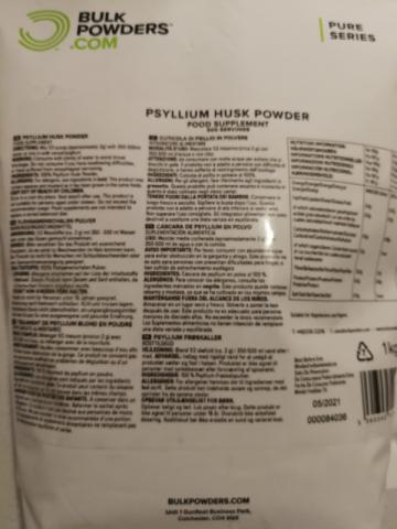 BULK POWDERS Psyllium Husk Powder - Flohsamenschalen Pulver, | Hochgeladen von: toniweak