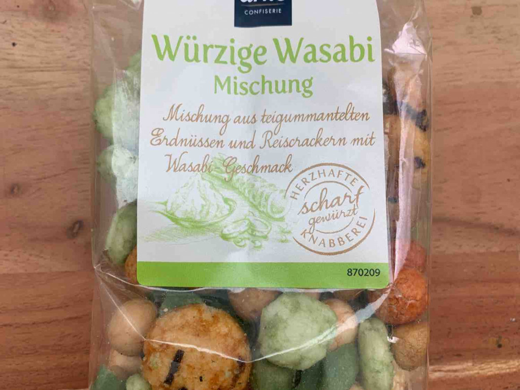 Würzige Wasabi Mischung, Mischung aus Erdnüssen und Reiskräckern | Hochgeladen von: elmartico