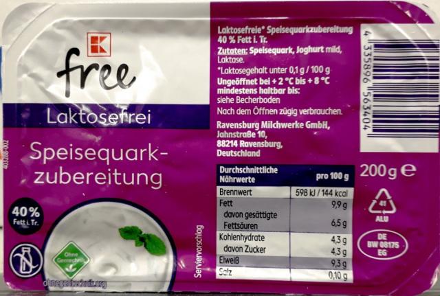 Speisequarkzubereitung, laktosefrei, 40% Fett i.Tr. | Hochgeladen von: cucuyo111