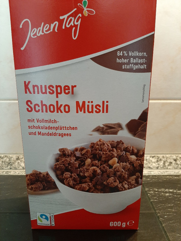 Jeden Tag, Knusper Schoko Müsli, mit Vollmilchschokoladenplättchen und ...