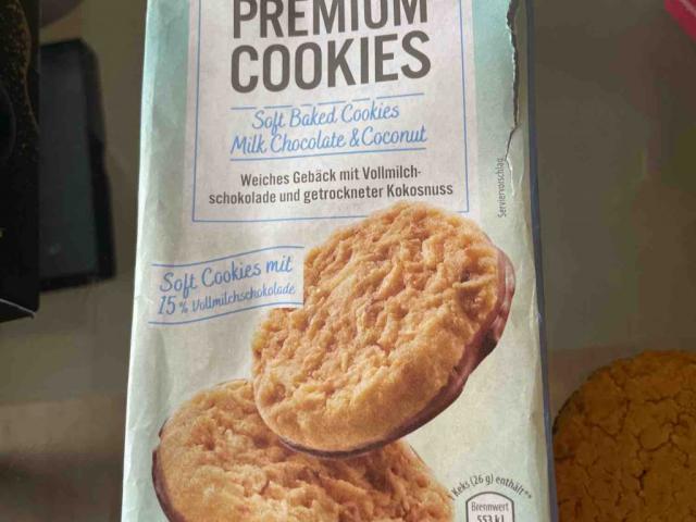 Premium Cookies soft baked cookies milk chocolate & coconut  | Hochgeladen von: scrahh