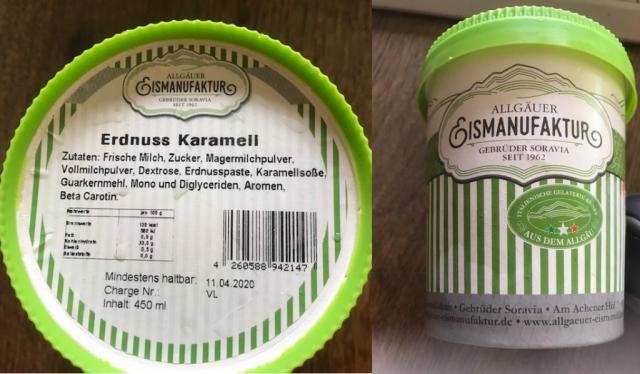 Speiseeis Allgäuer Eismanufaktur, Erdnuss-Karamell | Hochgeladen von: mib2talk