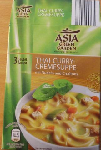 Thai-Curry-Cremsuppe, mit Nudeln und Croutons | Hochgeladen von: windmuellers