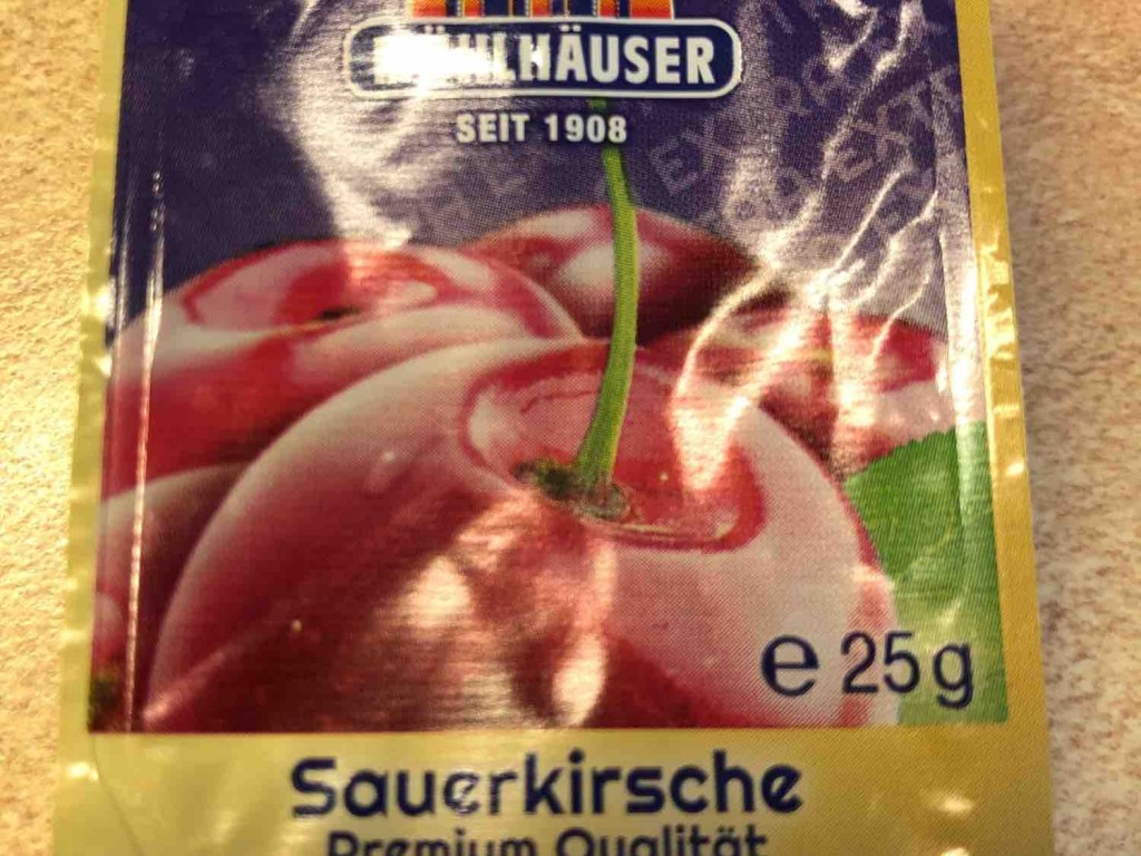 Mühlhäuser Fruchtspezialitäten 25g Probier Packung, Sauerkirsch  | Hochgeladen von: Salue1986