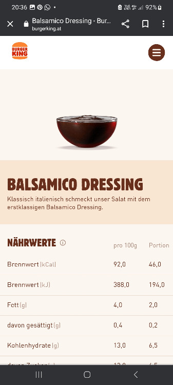 Balsamico Dressing, 50ml von Jessilicious | Hochgeladen von: Jessilicious