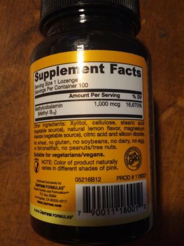 Vitamin B12 (Methylcobalamin) 1mg,  Lemon | Hochgeladen von: lgnt