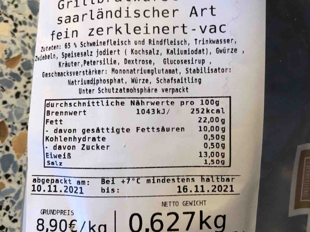 Grillbratwurst nach  Saarländischer Art fein zerkleinert-vac von | Hochgeladen von: PhilippKorporal