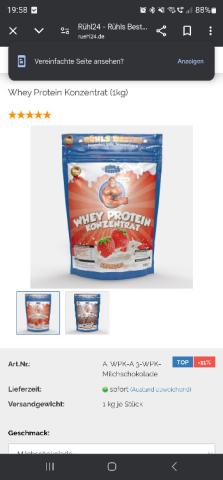 Whey protein isolate 90, Erdbeere mit Stückchen von dautze17 | Hochgeladen von: dautze17