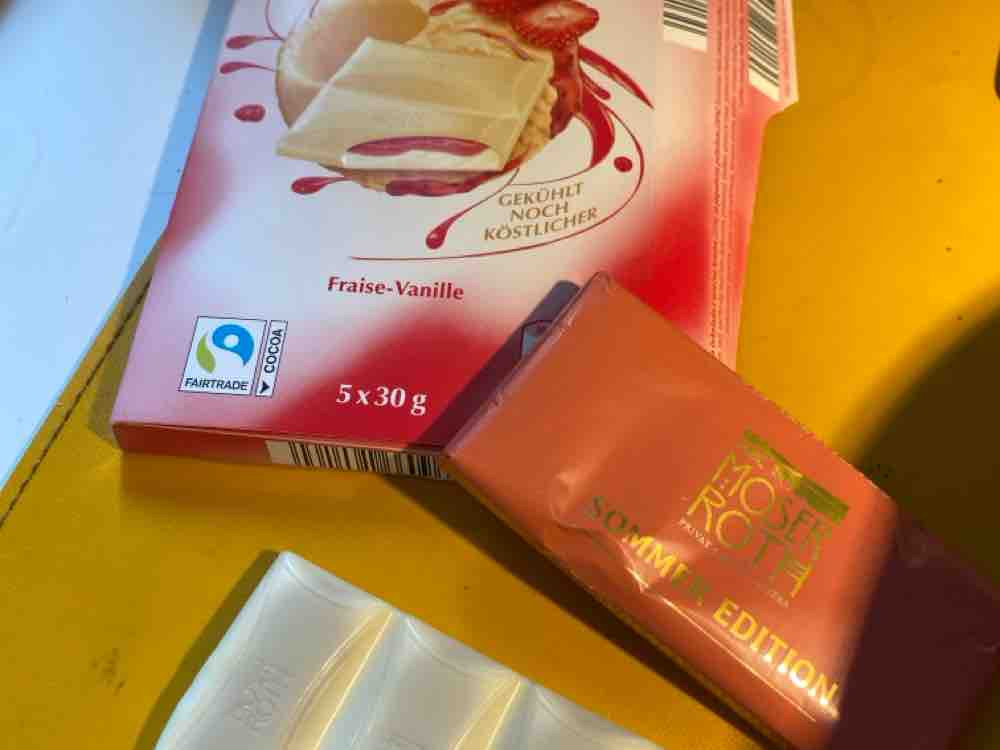 Erdbeer-Vanille Schokolade, 1 Riegel (30g) von Wiborada | Hochgeladen von: Wiborada