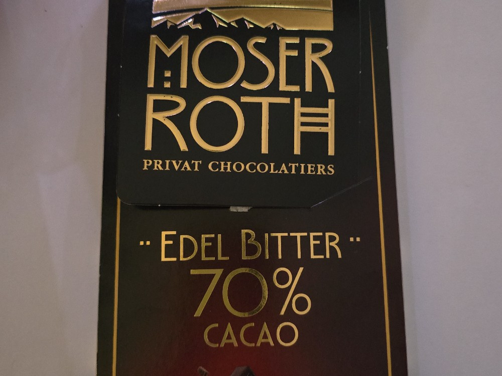 Kalorien: Edel Bitter 70 % Kakao Schokolade, Moser Roth