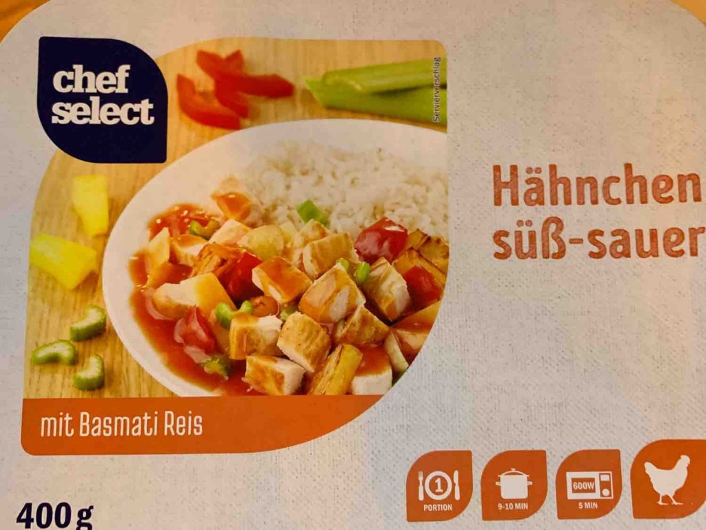 Fertiggerichte Chef mit Kalorien Select, - Hähnchen Fddb - Reis Süss-Sauer, Basmati