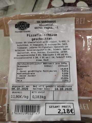 Globus Pizzafleischkäse, geschnitten von Sren Blum | Hochgeladen von: Sren Blum