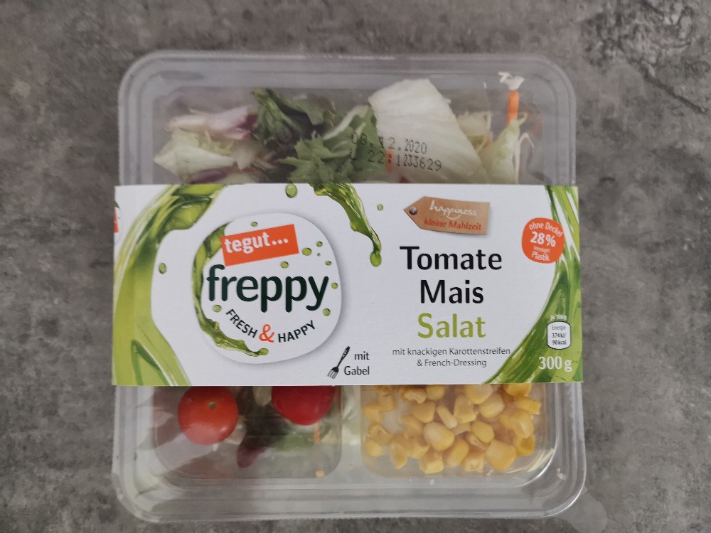 tegut... Tomate-Mais Salat, mit Karottenstreifen & French-Dr | Hochgeladen von: mgnmaster