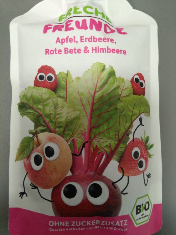 Freche Freunde Apfel, Erdbeere, Rote Beete und Himbeere von Must | Hochgeladen von: Mustelina