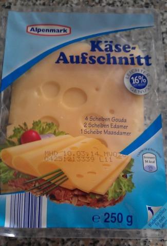 Alpenmark Käse-Aufschnitt 16 % Fett absolut , Gouda, Edamer, | Hochgeladen von: Maqualady