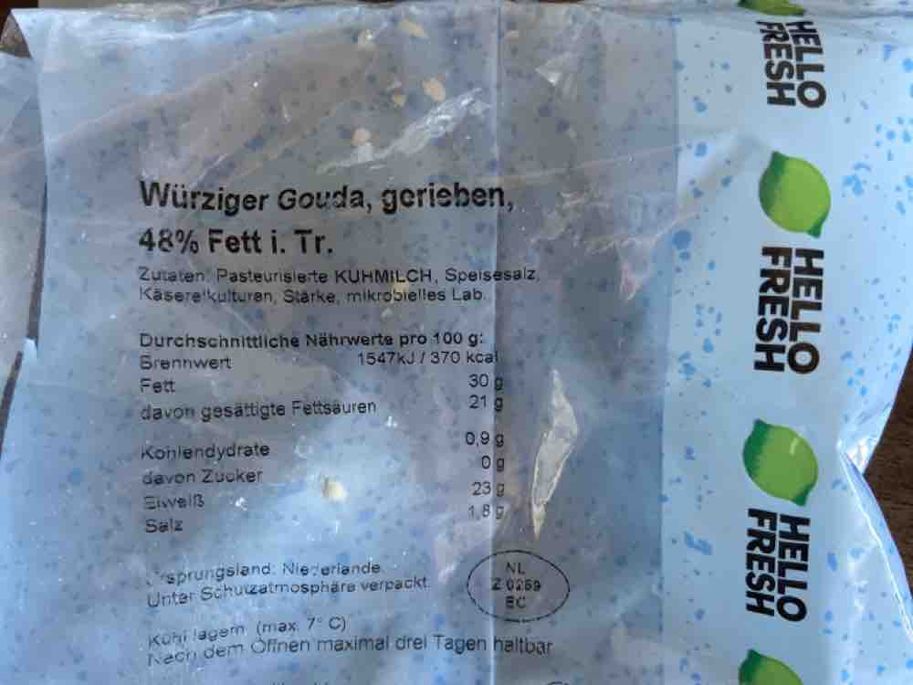 Hellofresh Würziger Gouda gerieben, 48% Fett i.Tr, von larissabe | Hochgeladen von: larissaberchtold