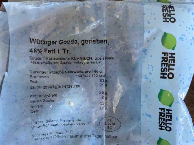 Hellofresh Würziger Gouda gerieben, 48% Fett i.Tr, von larissabe | Hochgeladen von: larissaberchtold