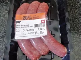grill me, Beef Bratwurst, Migros (Rindfleisch), würzig | Hochgeladen von: aoesch