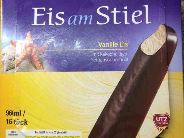 Eis am Stiel, Vanille Eiskrem mit kakaohaltiger Fettglasur umh v | Hochgeladen von: horst8
