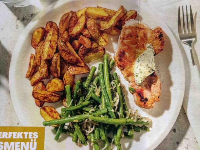 schweinelachssteak mit bohnengemüse von nadjawojtschi | Hochgeladen von: nadjawojtschi