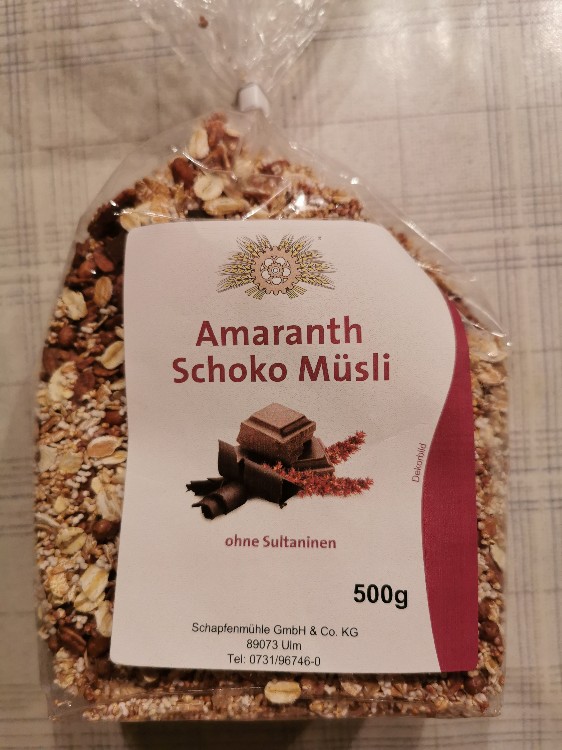 Amaranth Schoko Müsli, Müsli mit 19% Schokolade und 9% Amaranth  | Hochgeladen von: jehiller952