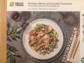 Schinken-Birnen auf Zucchini-Carpaccio mit Hartkäse, Rucola, | Hochgeladen von: Old Bone