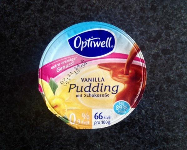 Vanilla Pudding 0,9% Fett, mit Schokosoße | Hochgeladen von: xmellixx
