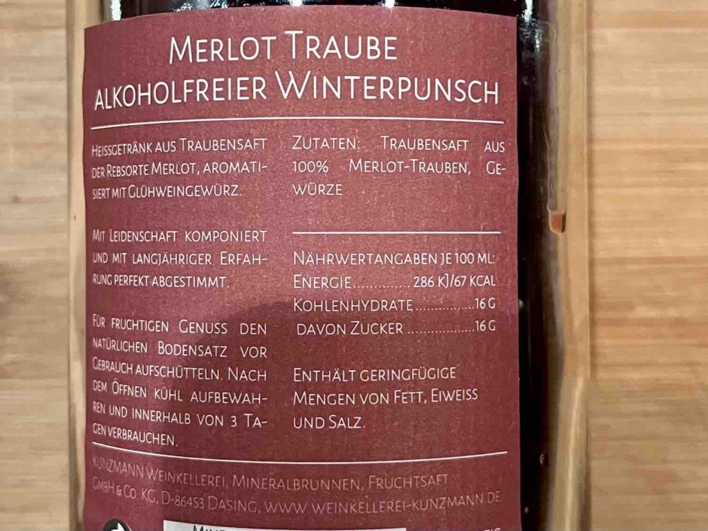 Merlot Traube alkoholfreier Winterpunsch, Kunzmann von newr2009 | Hochgeladen von: newr2009