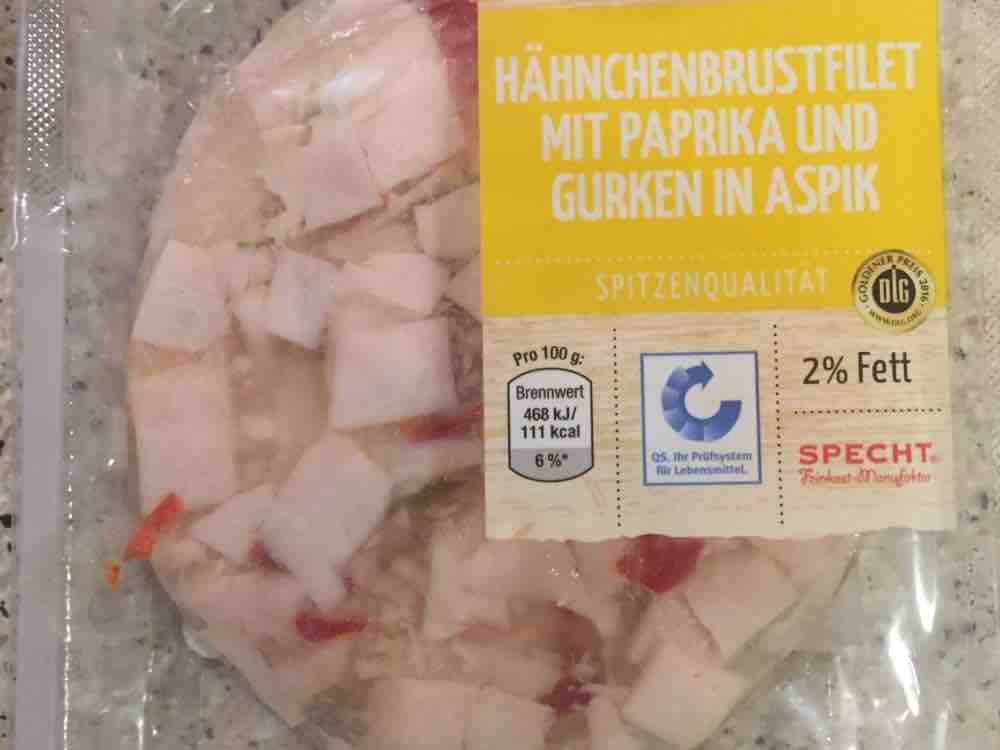 Hähnchenbrustfilet, mit Paprika und Gurken in Aspik von nicosand | Hochgeladen von: nicosander