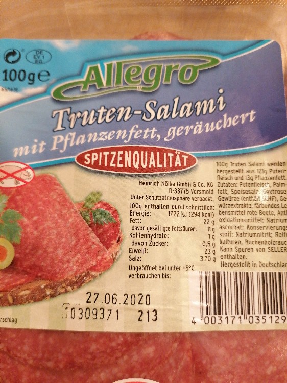 Trutensalami, geräuchert Allegro von Corli | Hochgeladen von: Corli