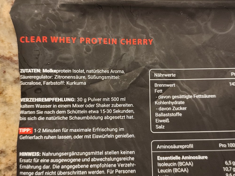 Clear Whey Protein Cherry von Melabau | Hochgeladen von: Melabau