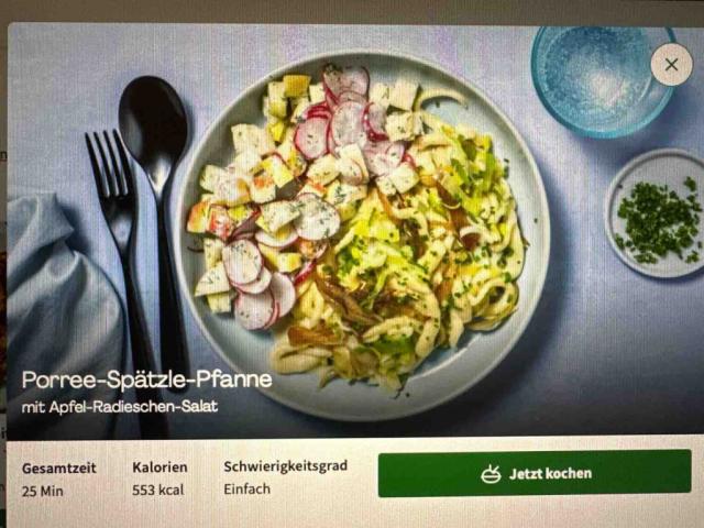 Porree-Spätzle-Pfanne, mit Apfel-Radieschen-Salat von dkarpiensk | Hochgeladen von: dkarpienski