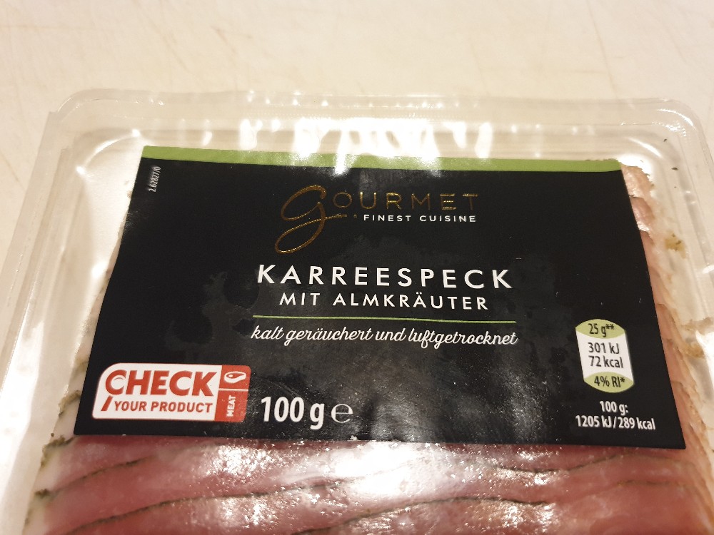 Karreespeck mit Almkräutern, kalt geräuchert und luftgetrocknet  | Hochgeladen von: Zimaxx