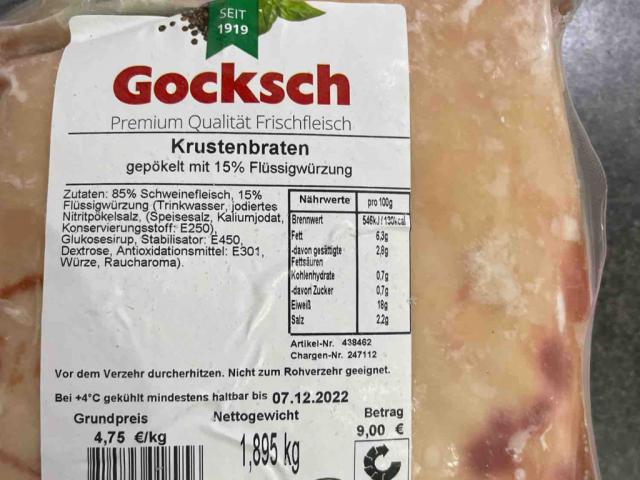 Krustenbraten, gepökelt, 15% Flüssigwürzung von TobiasGM | Hochgeladen von: TobiasGM