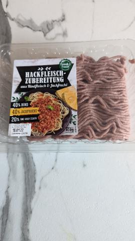 Hackfleisch Zubereitung aus Rindfleisch und Jackfrucht, LIDL von | Hochgeladen von: LeonieMS