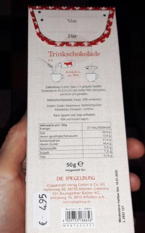 Die Spiegelburg Trinkschokolade | Hochgeladen von: Siope