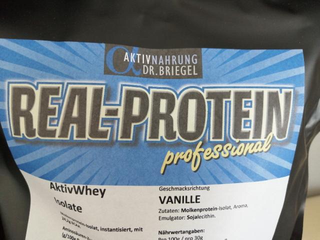 Real-Protein professional, AktivWhey Isolate Vanille ohne Süße v | Hochgeladen von: tineschu