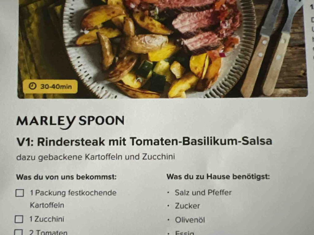 Marley Spoon Rindersteak, mit Tomaten-Basilikum-Salsa von mcgn | Hochgeladen von: mcgn