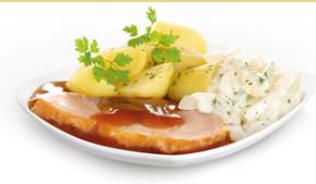 Schweinerollbraten in herzhafter Sauce mit Kohlrabigemüse und Sa | Hochgeladen von: LittleMac1976